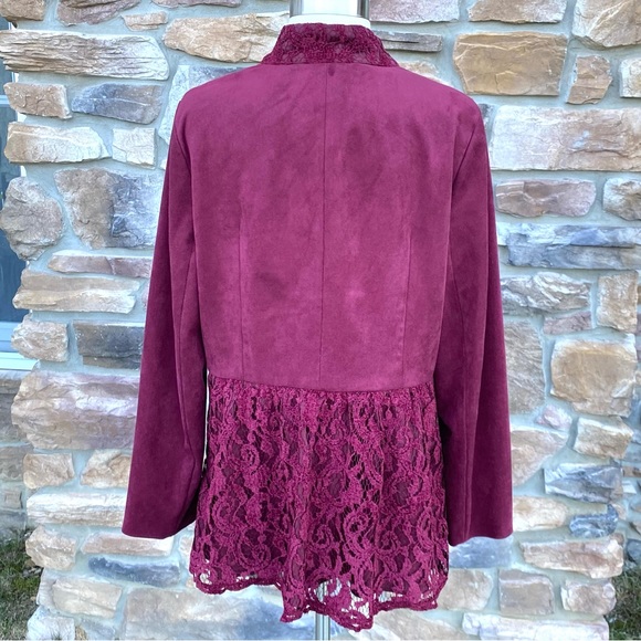 Chico’s lace and faux suede jacket - Picture 8 of 16